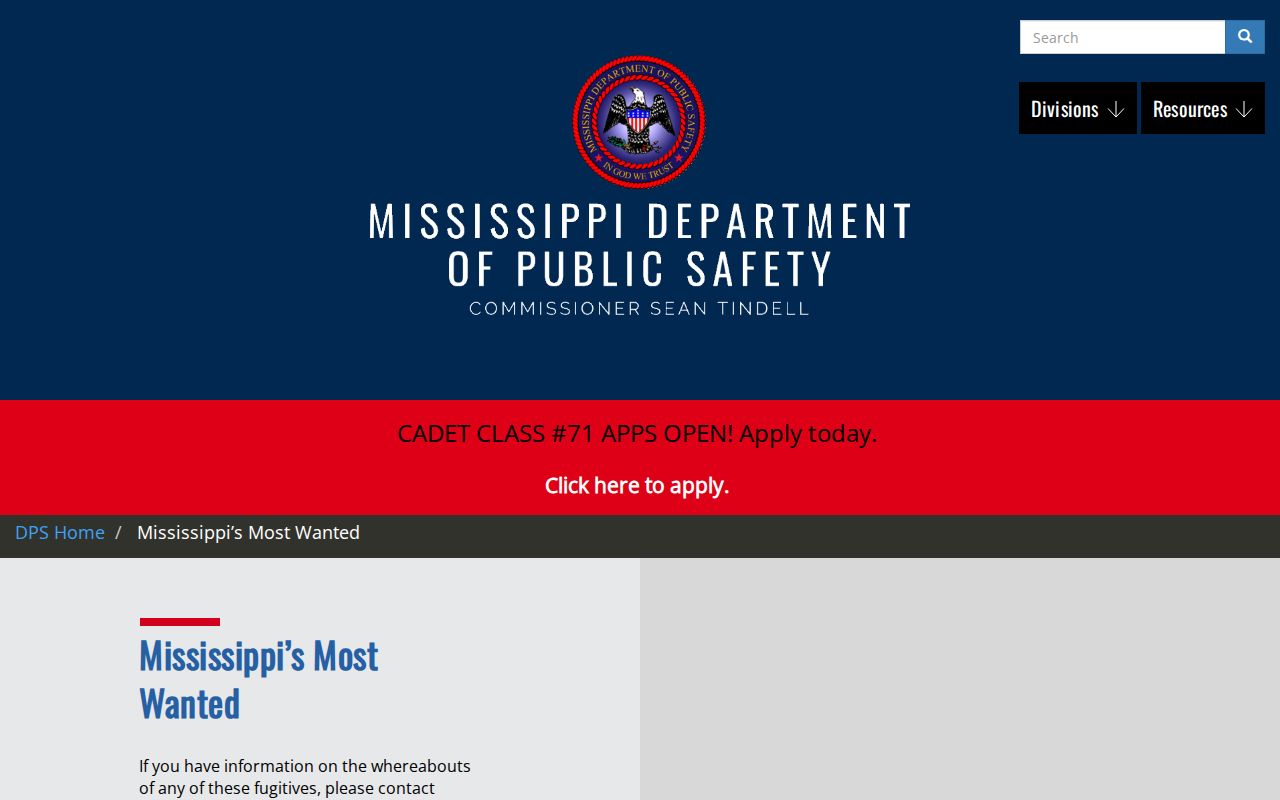 Mississippi statewide wanted-record page relevant to Pearl River County warrants